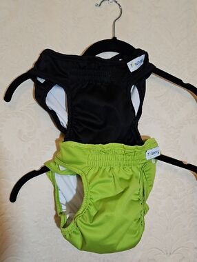 Dog Reusable Diaper - Black and Lime Green